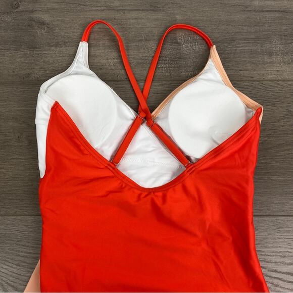 Cupshe Orange Colorblock One Piece Swimsuit Sz.S NWT - Picture 8 of 14
